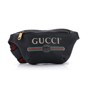 Gucci Black Belt Bag with Gold Accents